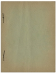 Moe Howard's Signed 31pp. Script Dated July 1941 for The 1942 Three Stooges Film ''Even as IOU'' -- Signed by Moe on Cover & With His Annotations Within -- Archival Repair to Cover, Else Very Good